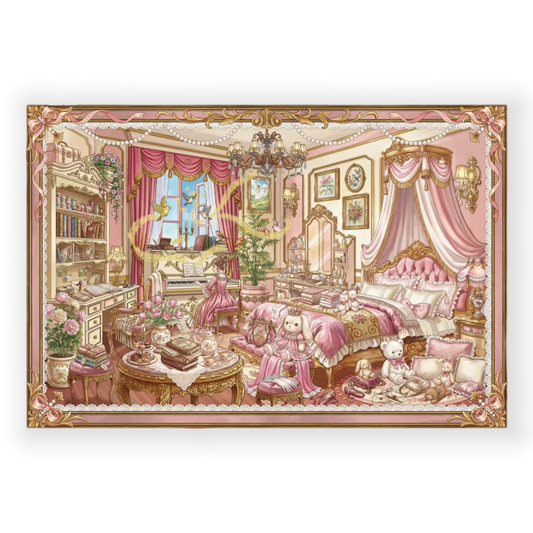 paper tiptoes scarlet slumber diy collage scene sticker kit 3d layered mini tabletop scenery gothic vampire bedroom aesthetic