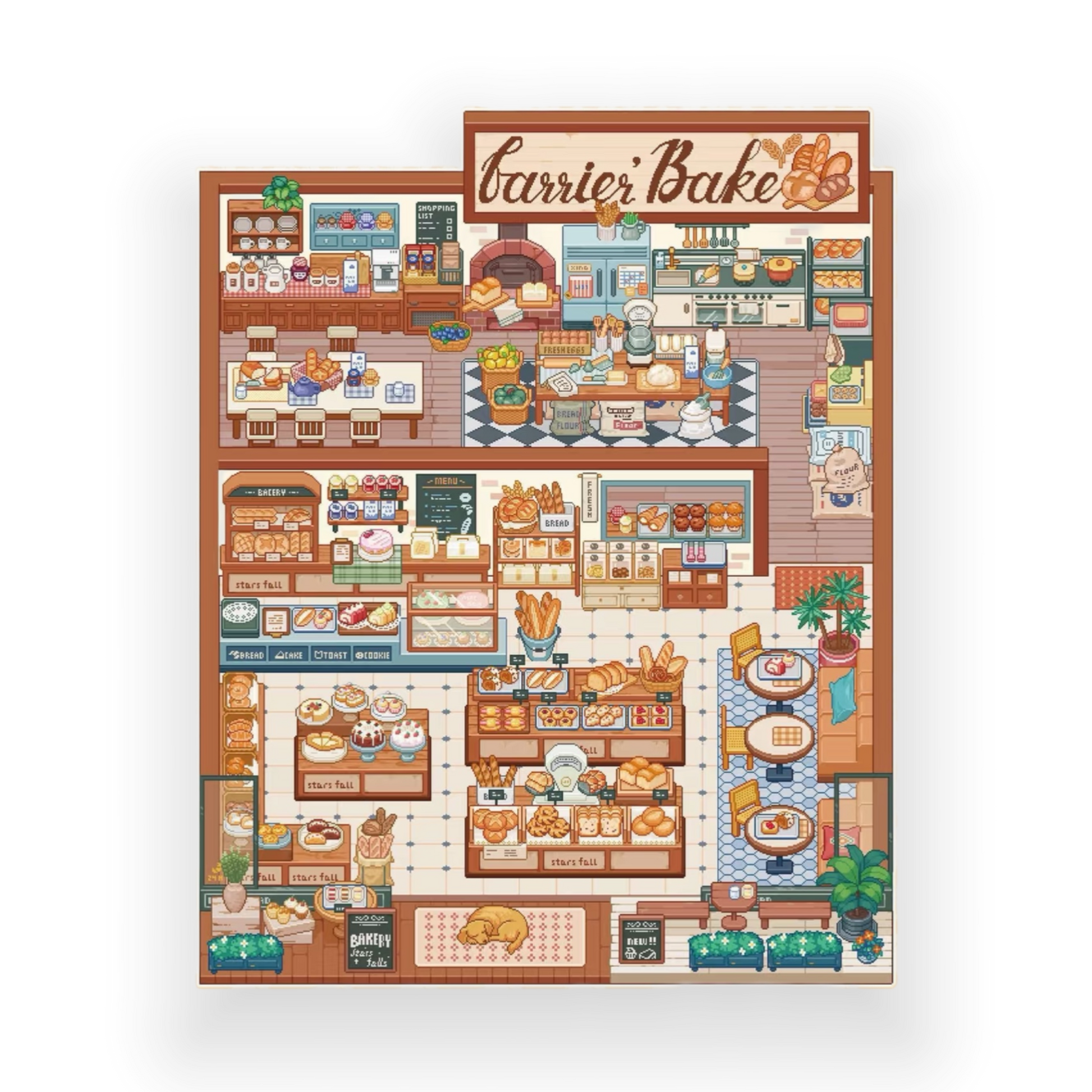 paper tiptoes farrier bake pixel traveler diy collage scene sticker kit for journaling paint by sticker pixel art
