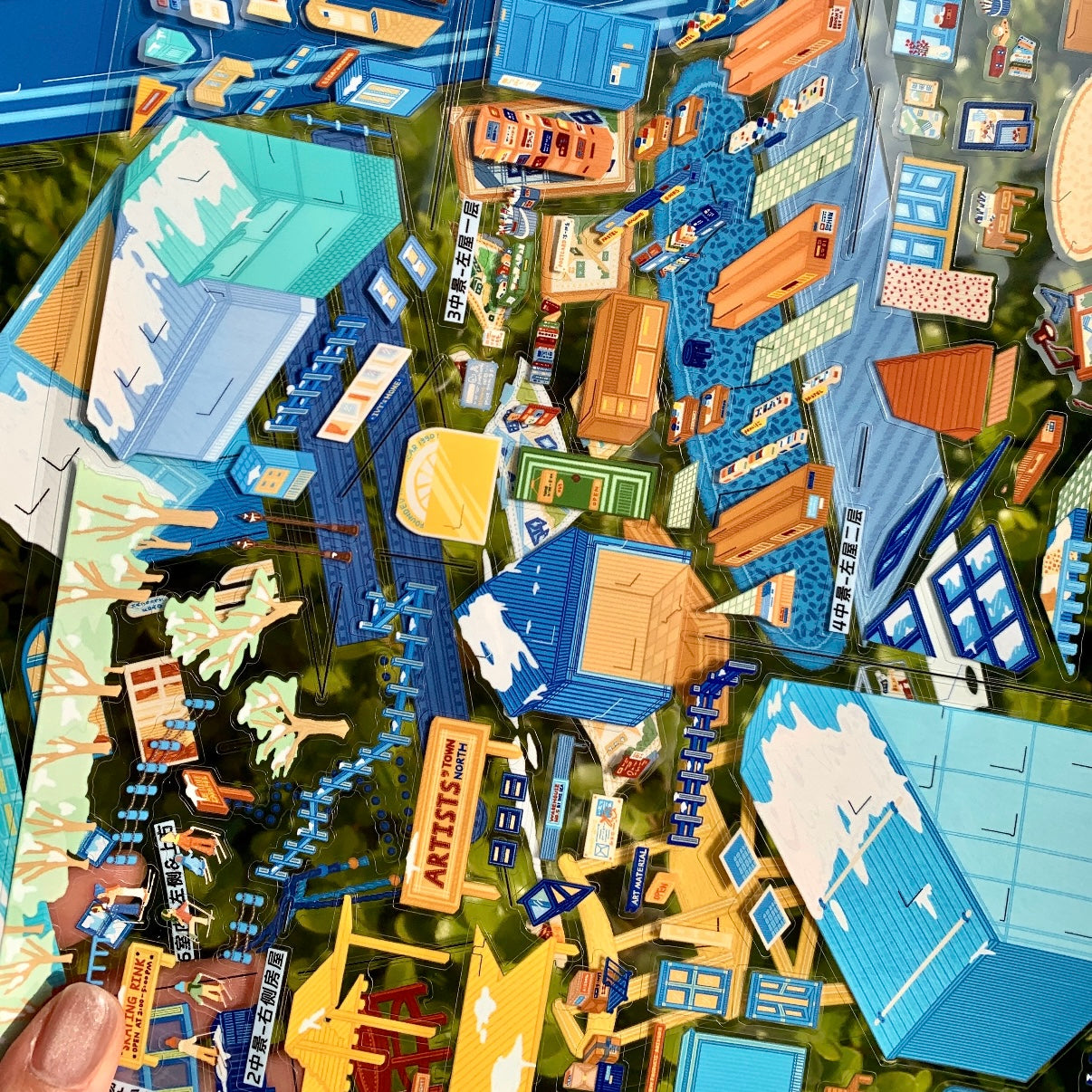 "Snowy Artscape Chronicles" DIY Collage Scene Sticker Kit (208 × 290mm)