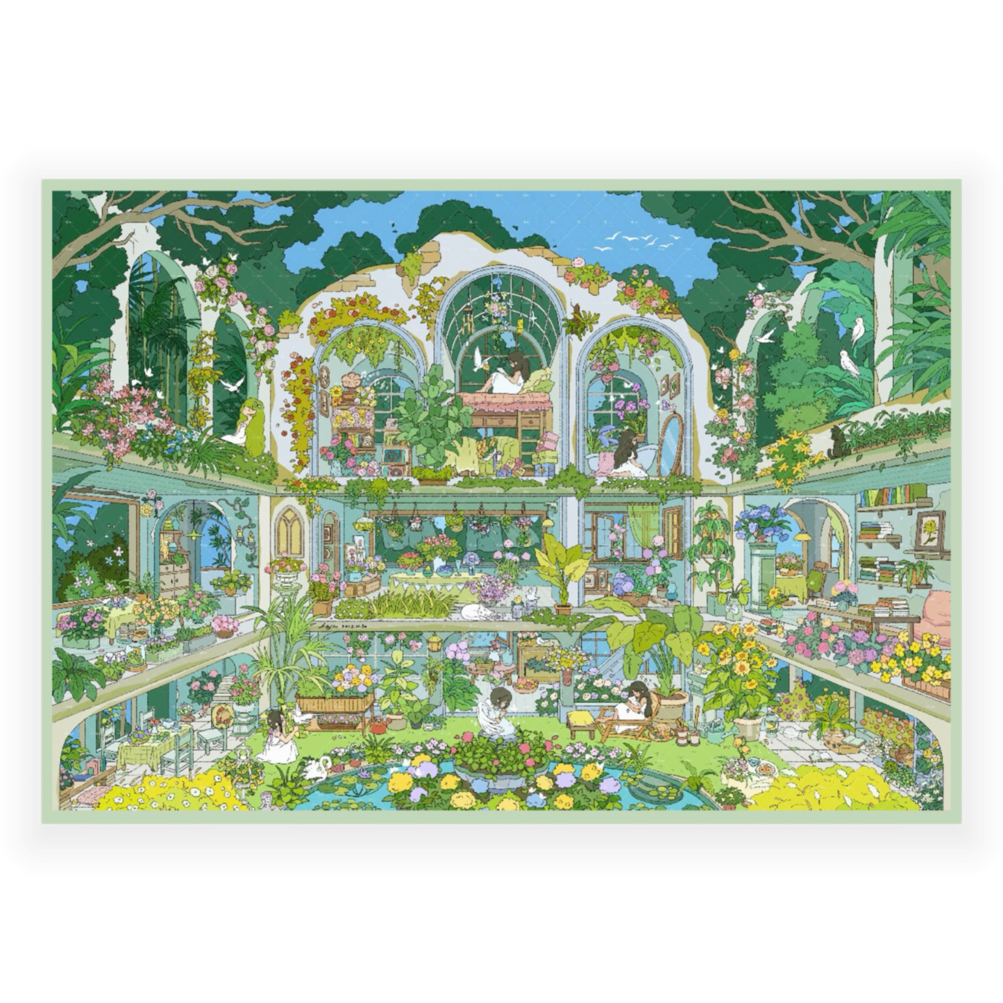 "Botanical Haven Rebirth" DIY Collage Scene Sticker Kit (345x240mm)