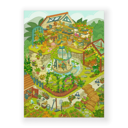 "Country Meadow Time" DIY Collage Scene Sticker Kit (214mm × 284mm)