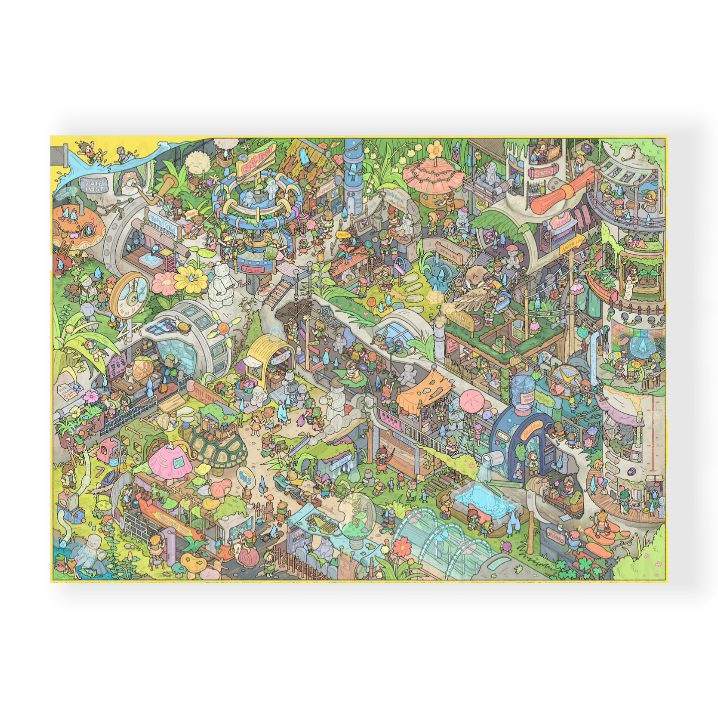 paper tiptoes slow life in tuft town diy collage scene sticker kit for journaling paint by sticker whimsical fantasy village