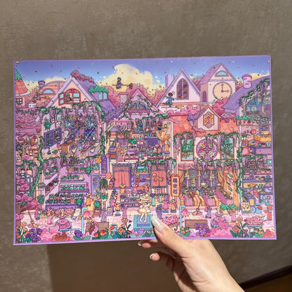 "Flower Festival" DIY Collage Scene Sticker Kit (351mm × 214mm)