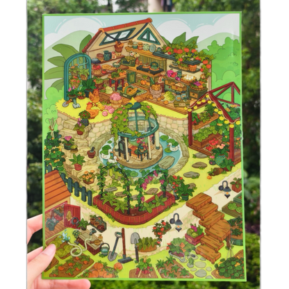 "Country Meadow Time" DIY Collage Scene Sticker Kit (214mm × 284mm)