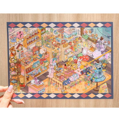 "Showa Retro Zakka" DIY Collage Scene Sticker Kit (254x184mm)