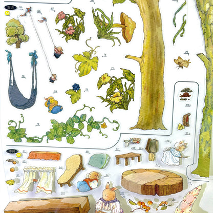 paper tiptoes forest picnic time 3 flat pre cut sticker sheets with 1 alignment card craft kit