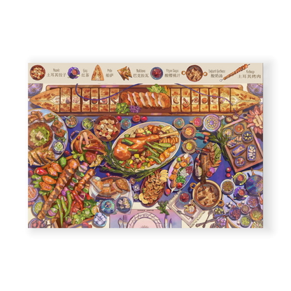 paper tiptoes sultan hospitality diy collage scene sticker kit for journaling paint by sticker traditional turkish feast gourmet food