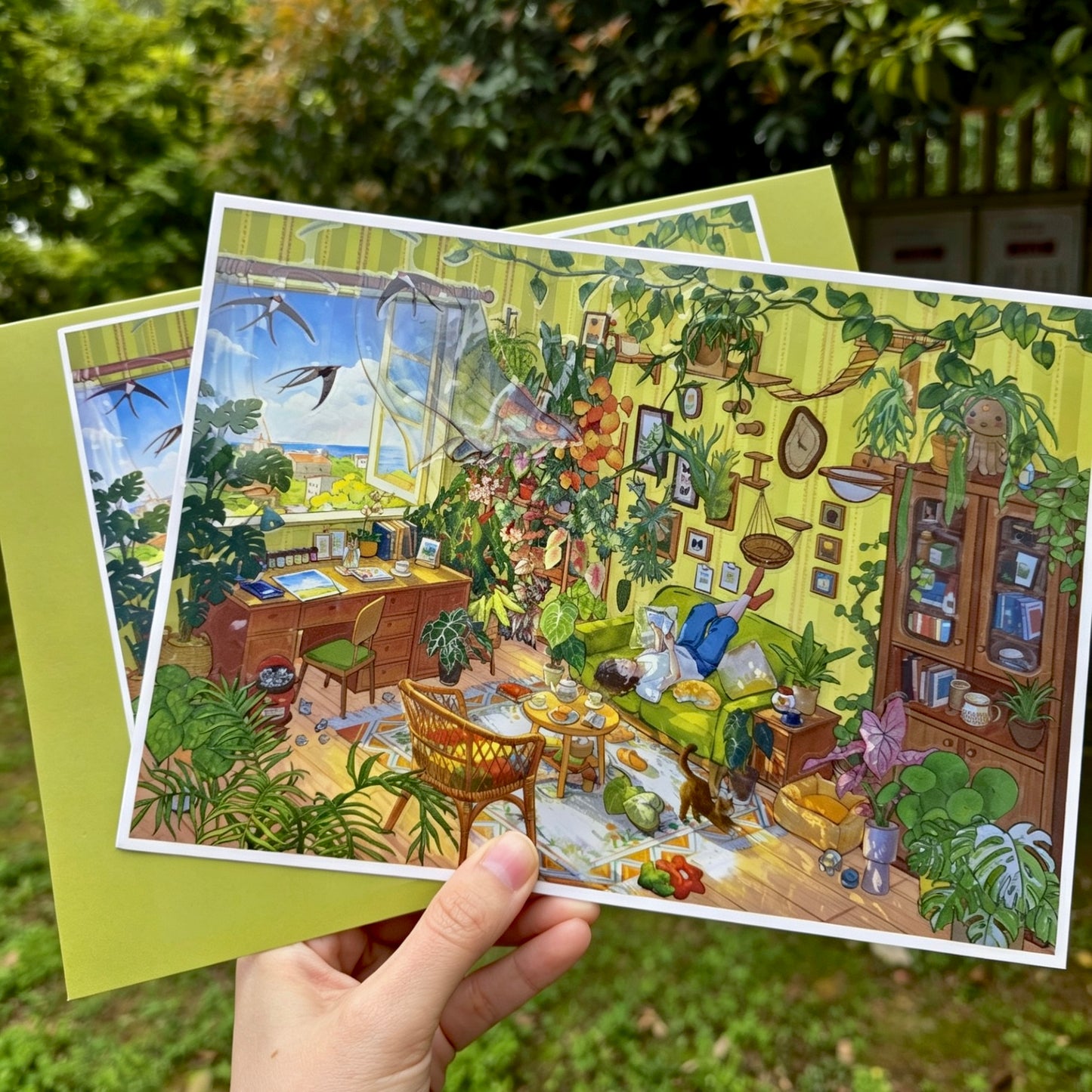 "Cozy Forest Living" DIY Collage Scene Sticker Kit (256X185mm)
