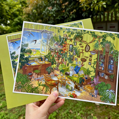 "Cozy Forest Living" DIY Collage Scene Sticker Kit (256X185mm)