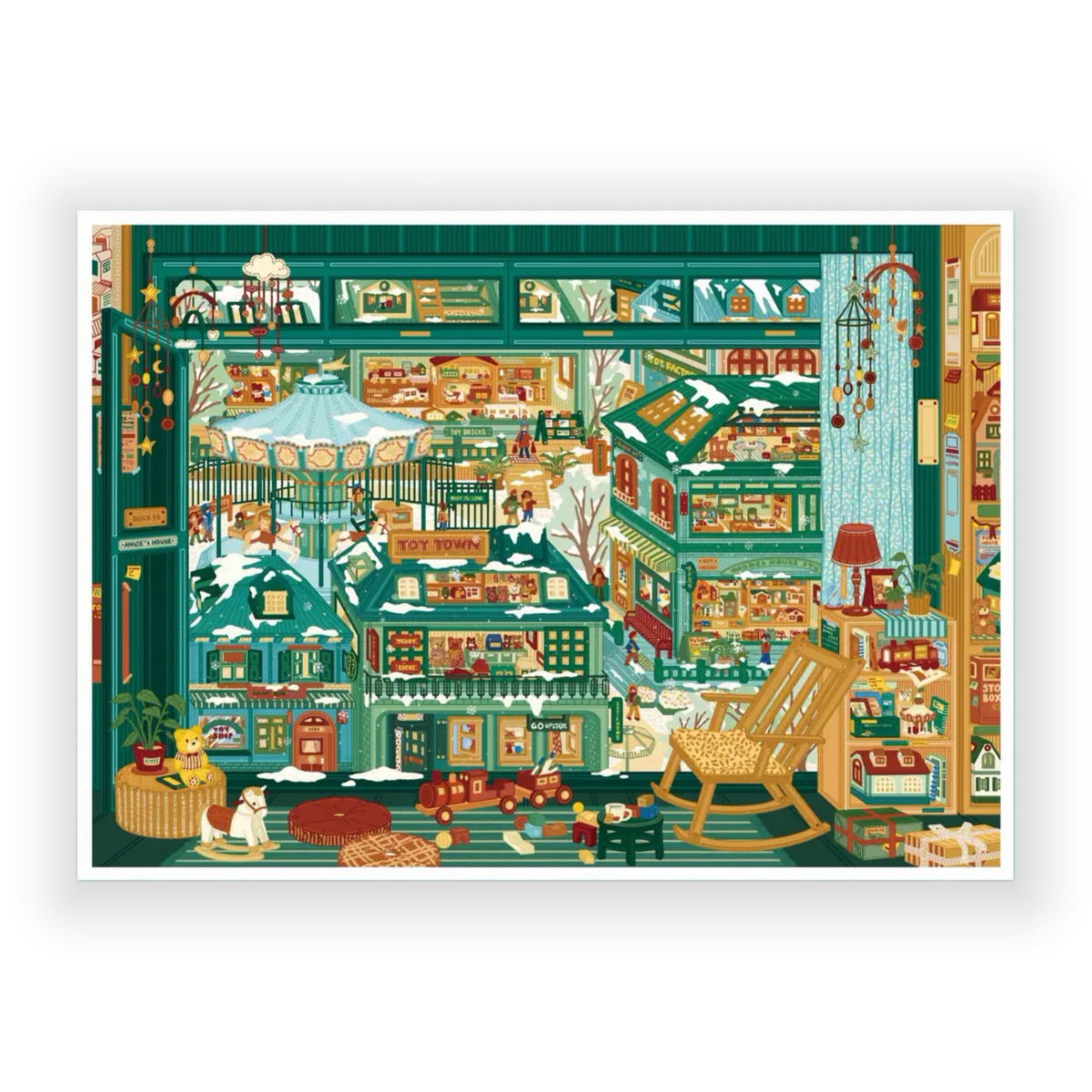 "Snowy Winterland Park" DIY Collage Scene Sticker Kit (208x290mm)