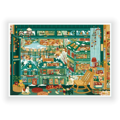 "Snowy Winterland Park" DIY Collage Scene Sticker Kit (208x290mm)
