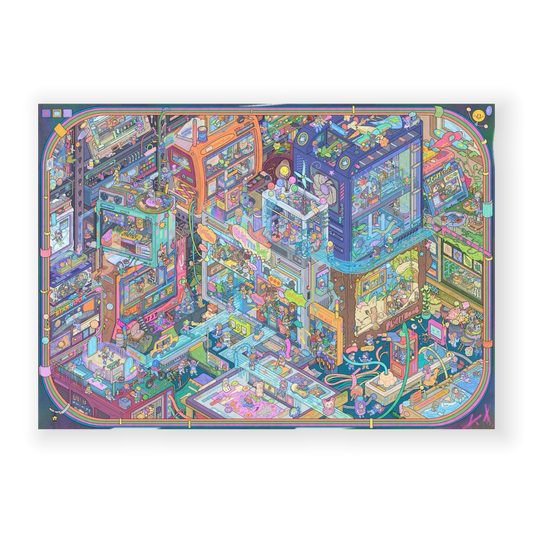 paper tiptoes mini utopia diy collage scene sticker kit for journaling paint by sticker cyberpunk pixel art city