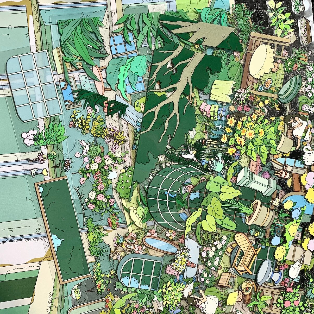 "Botanical Haven Rebirth" DIY Collage Scene Sticker Kit (345x240mm)