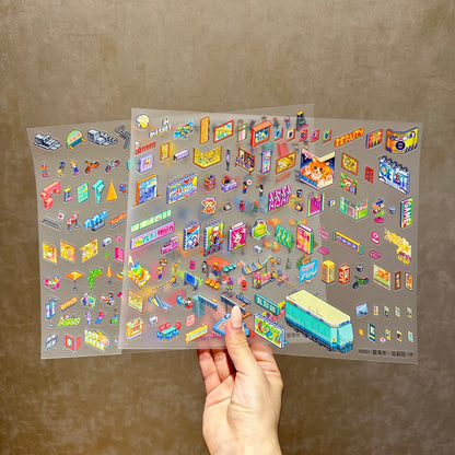 paper tiptoes chroma district 2 flat pre cut sticker sheets with 1 alignment card craft kit