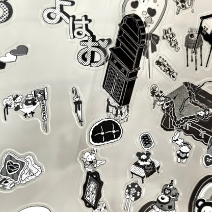 "Manga Dreamspaces" Monochrome DIY Collage Sticker Kit Series (4-in-1 Value Pack)