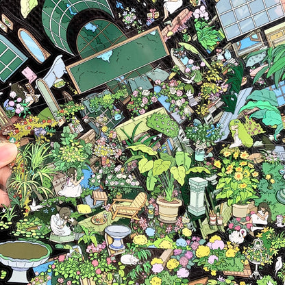 "Botanical Haven Rebirth" DIY Collage Scene Sticker Kit (345x240mm)