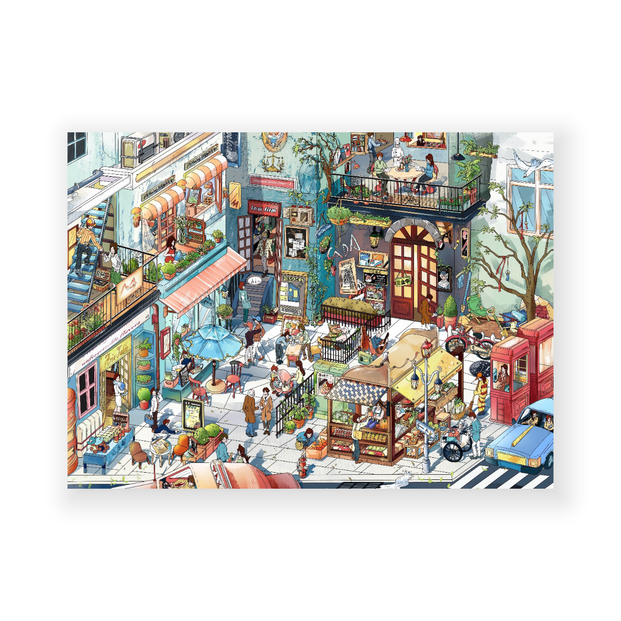 paper tiptoes city corner diy collage scene sticker kit for journaling paint by sticker wanwan