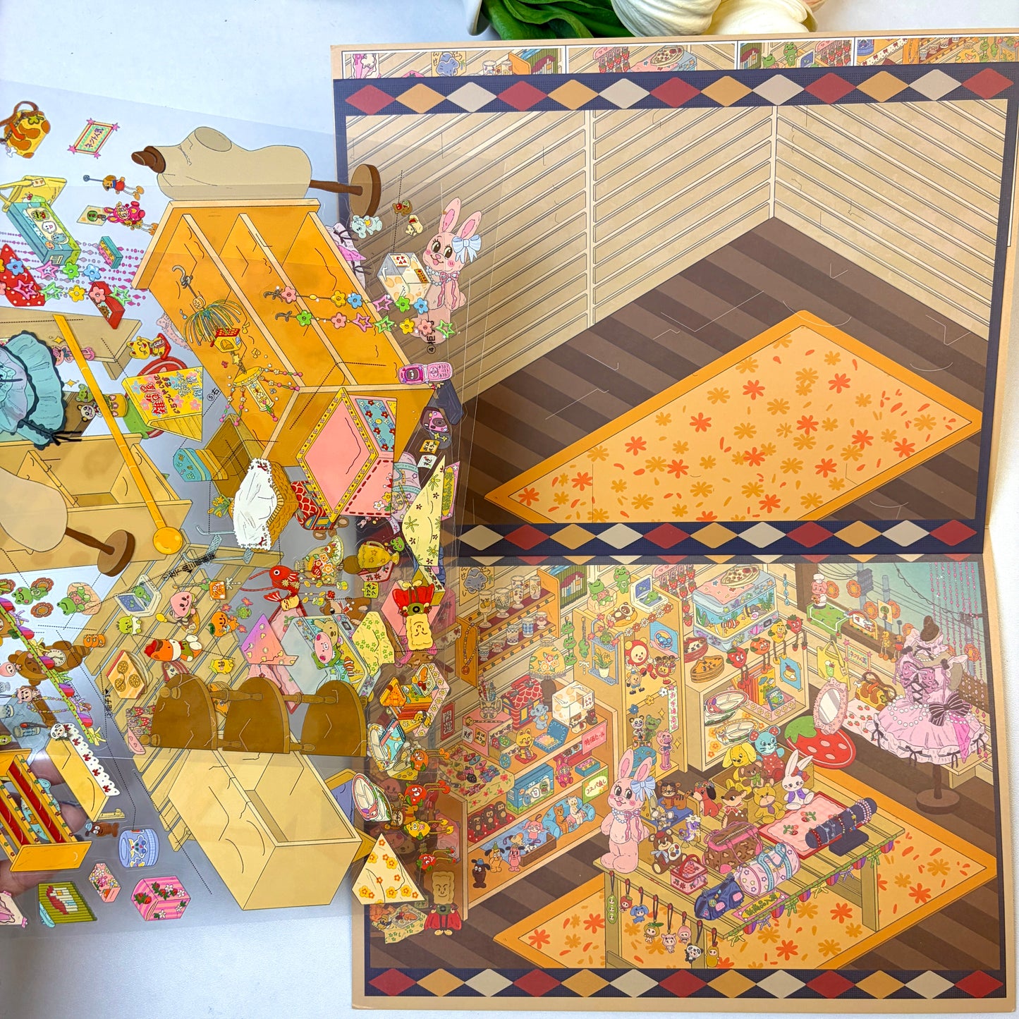 "Showa Retro Zakka" DIY Collage Scene Sticker Kit (254x184mm)
