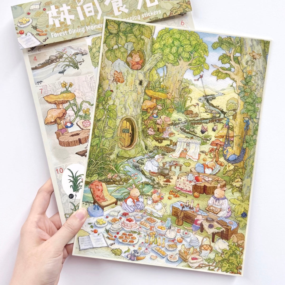 paper tiptoes forest picnic time diy collage scene sticker kit for journaling paint by sticker 
