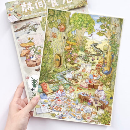 paper tiptoes forest picnic time diy collage scene sticker kit for journaling paint by sticker 