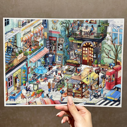 paper tiptoes city corner diy collage scene sticker kit for journaling paint by sticker wanwan