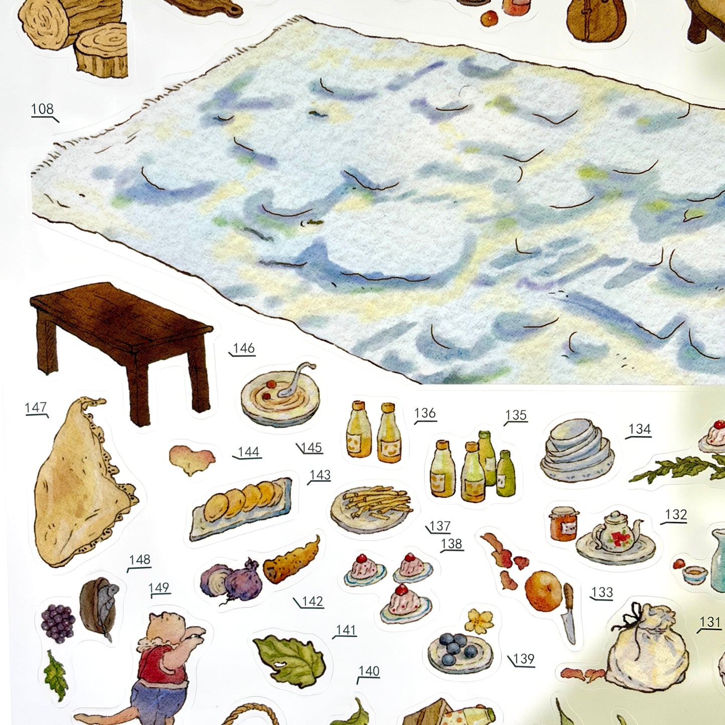 paper tiptoes forest picnic time 3 flat pre cut sticker sheets with 1 alignment card craft kit
