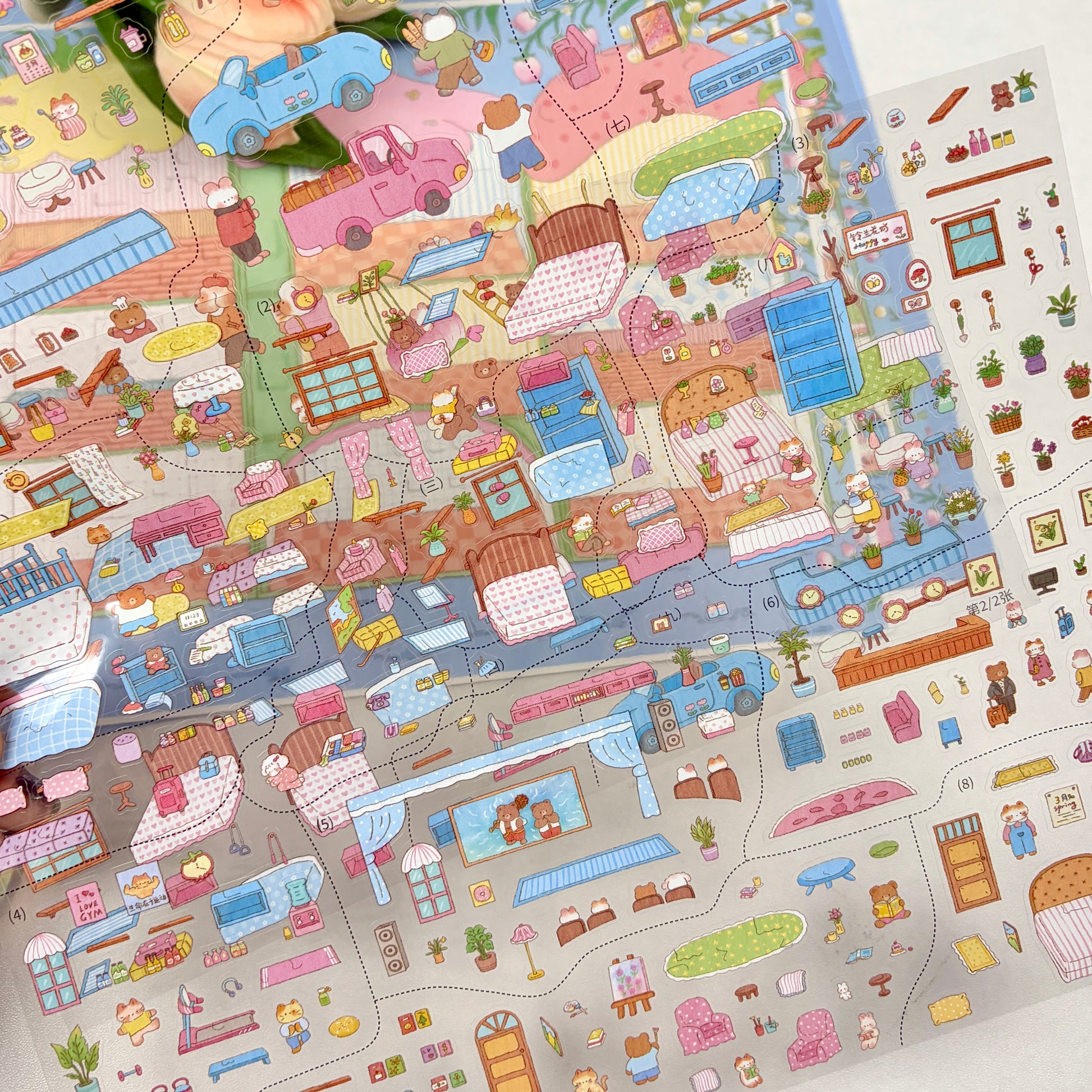 paper tiptoes lily valley castle 2 sheets pre cut flat sticker sheets with alignment card craft kit