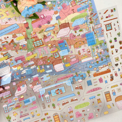 paper tiptoes lily valley castle 2 sheets pre cut flat sticker sheets with alignment card craft kit