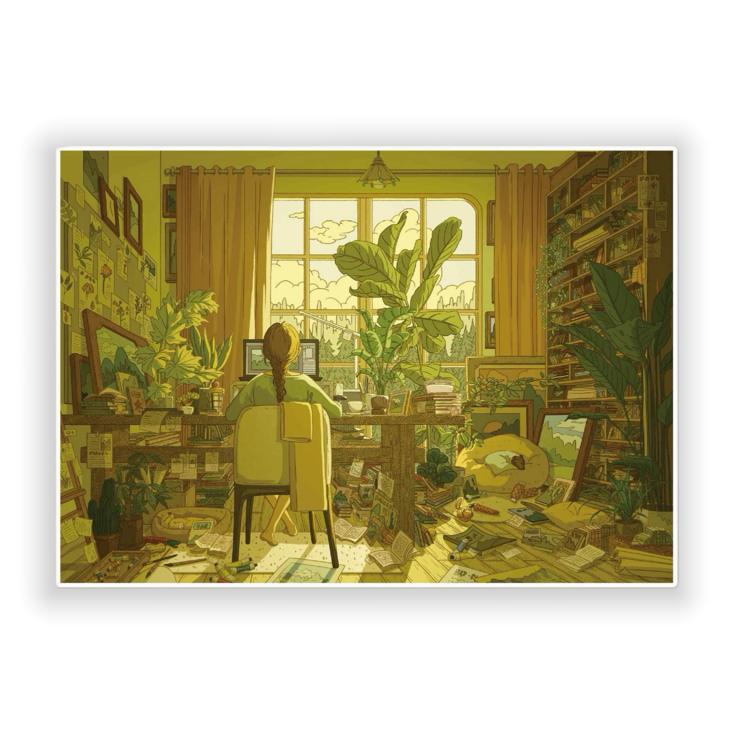 “Ideal Study” DIY Collage Scene Sticker Kit (261x191mm)