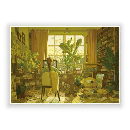 “Ideal Study” DIY Collage Scene Sticker Kit (261x191mm)