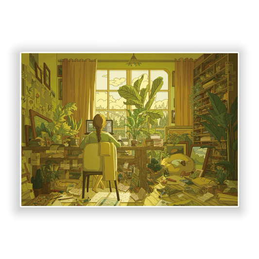 “Ideal Study” DIY Collage Scene Sticker Kit (261x191mm)