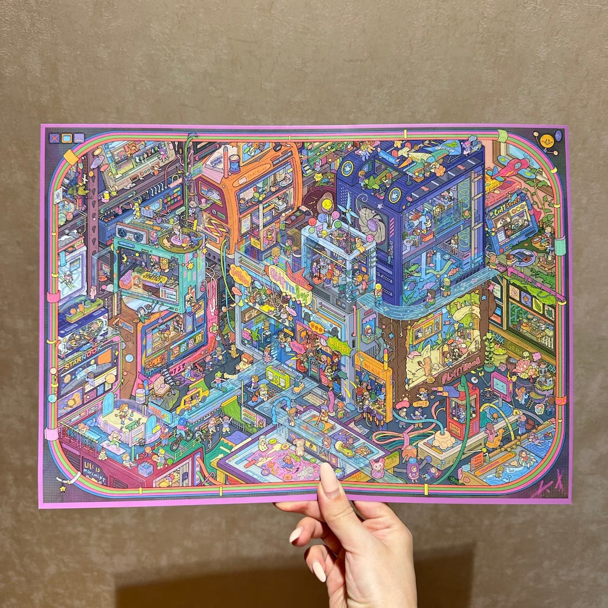 paper tiptoes mini utopia diy collage scene sticker kit for journaling paint by sticker cyberpunk pixel art city