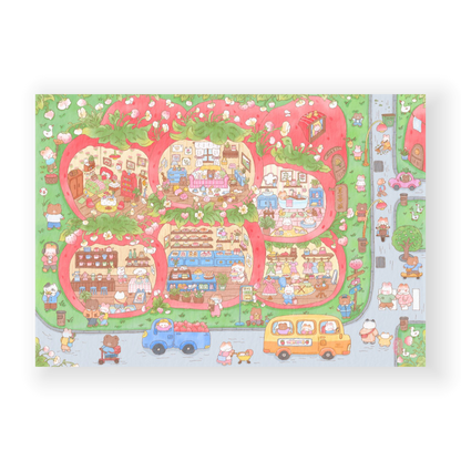 paper tiptoes strawberry town diy collage scene sticker kit for journaling paint by sticker