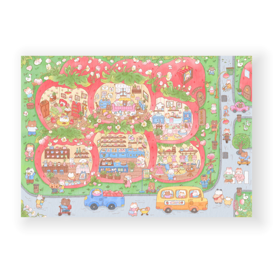 paper tiptoes strawberry town diy collage scene sticker kit for journaling paint by sticker