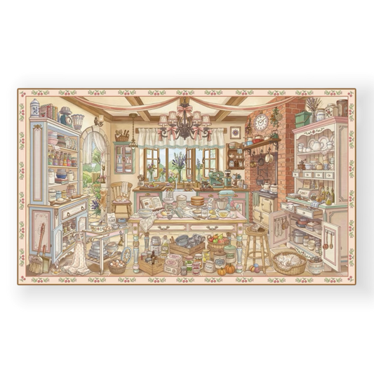 paper tiptoes french kitchen afternoon diy collage scene sticker kit 3d layered mini tabletop scenery vintage provincial aesthetic