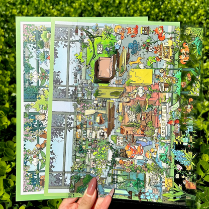 paper tiptoes canopy station cozy forest greenhouse scene stickers for puzzle painting journaling craft kit