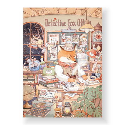 paper tiptoes detective fox office vintage detective story scene sticker craft kit for journaling paint by sticker