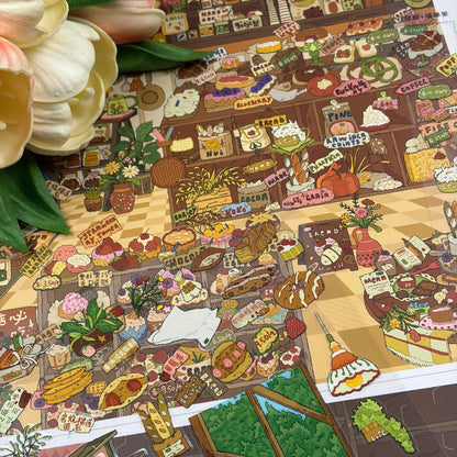 paper tiptoes sweet aroma bakery cozy warm bread house paint by sticker kit scenery collage stickers